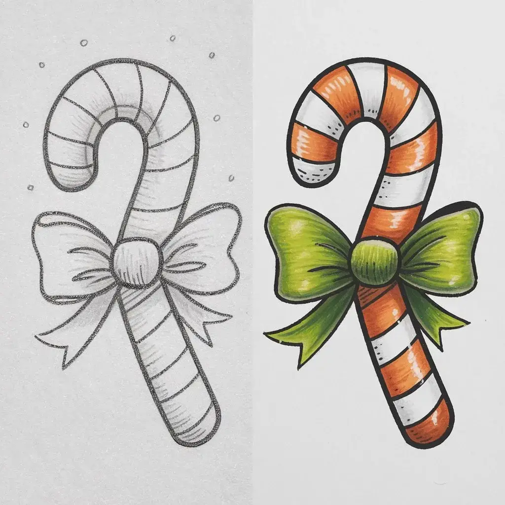 Candy Cane with a Bow