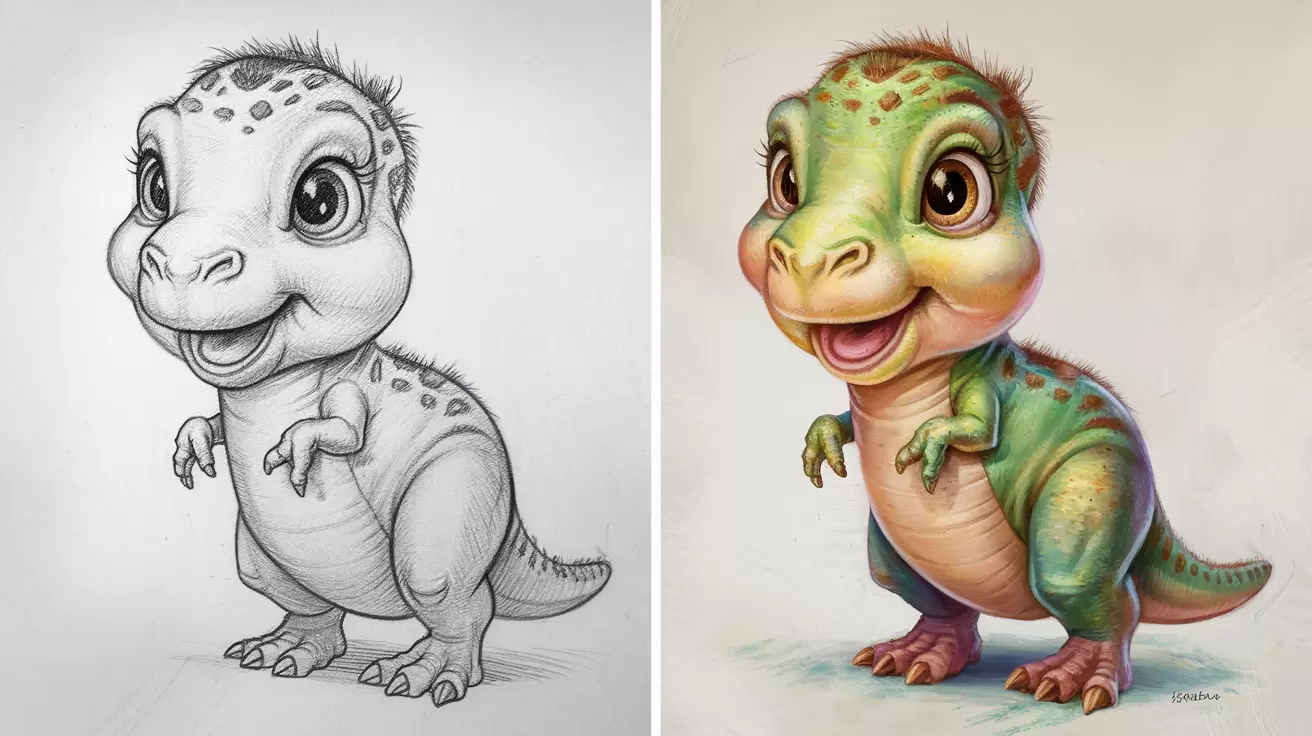 Cute Dinosaur Drawing