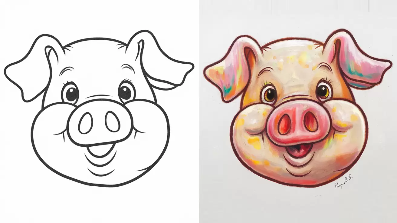 Cute Pig Drawing